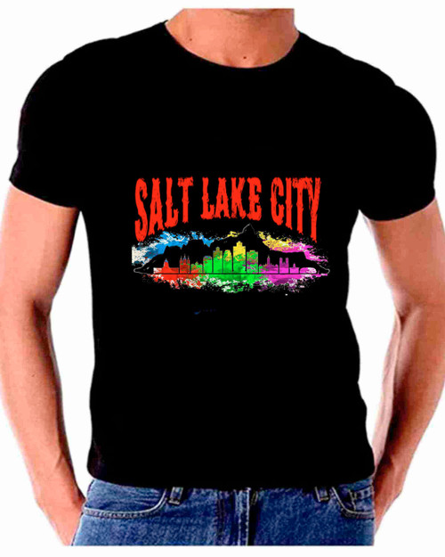 Skyline Watercolor Art For Salt Lake City T shirt