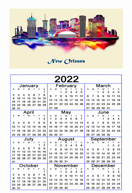 Year At a Glance  Calendar Glance 2022  New Orleans