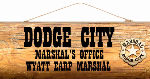 Dodge City Marshal Wood Sign