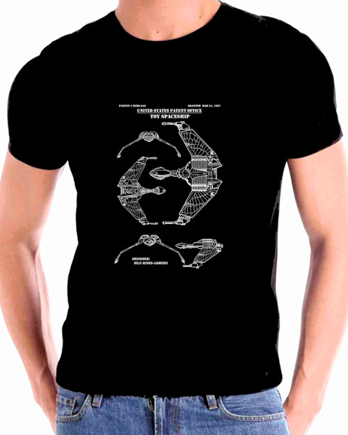 Star Wars Klingon War Ship Diagram Drawing Patent  T  shirt