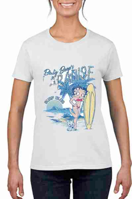 Surfing Betty Boop  Ladies T shirt