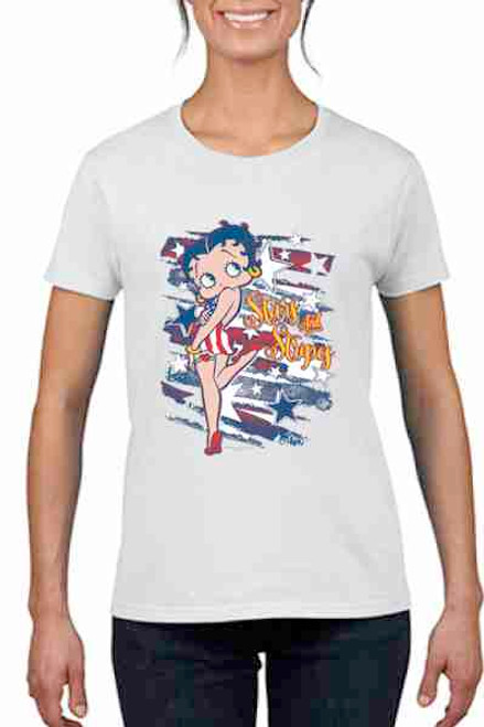 Stars and Stripes Betty Boop  Ladies T shirt