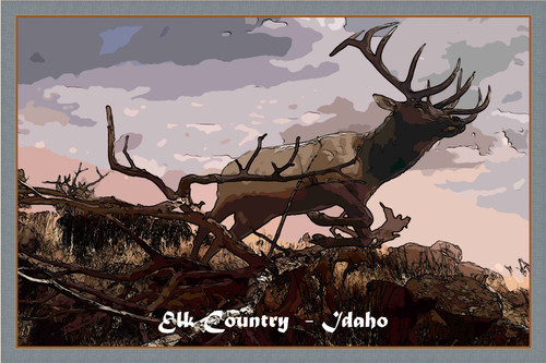 Elk Idaho Travel Poster