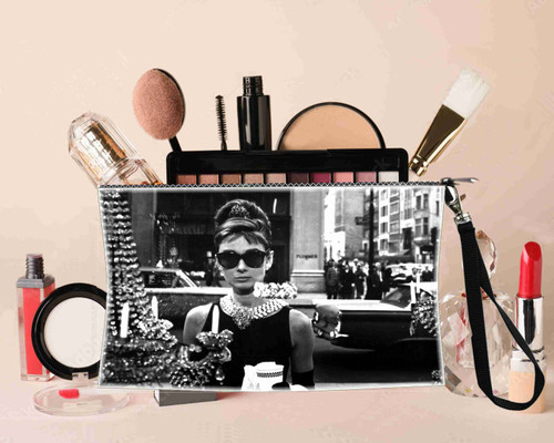 Audrey Hepburn  Cosmetic makeup bag Pouch 100% all Linen