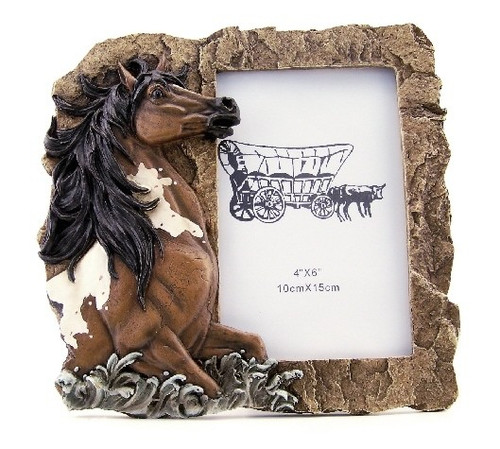  Horses  rustic old west Look frame hold a 4 x 6 Photo 9 x 11 overall