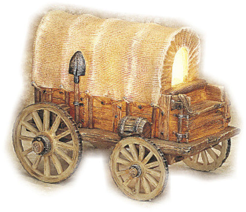 Covered Wagon art 6 inch wide  large NIGHT LIGHT western old west cowboy art style  VERY LARGE AND BRIGHT