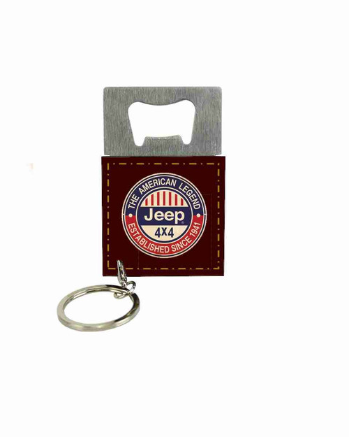Willys Jeep 4 x 4 Key Ring Keychain Key Fob & Bottle Opener