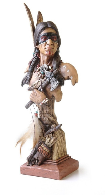  Native American Indian Warrior Painted Face 15" Tall