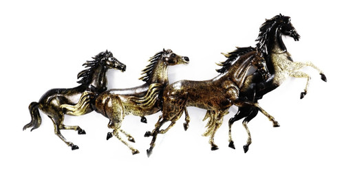 all METAL RUNNING HORSES  36" X 14"Unique one of a kind Wall Decor