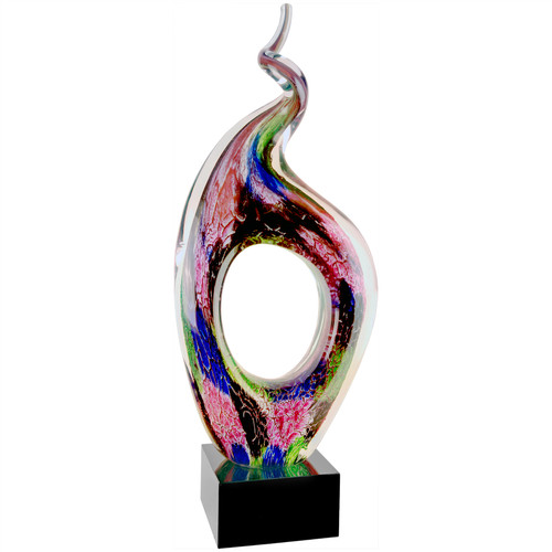 Twist Top 13 1/4" twist Top Art Glass Hand made Hand Blown Sculpture 14 Inches Tall