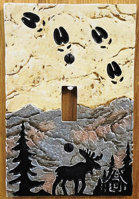  Moose Art Single Wall Light Switch Wall Outlet With Paw Prints