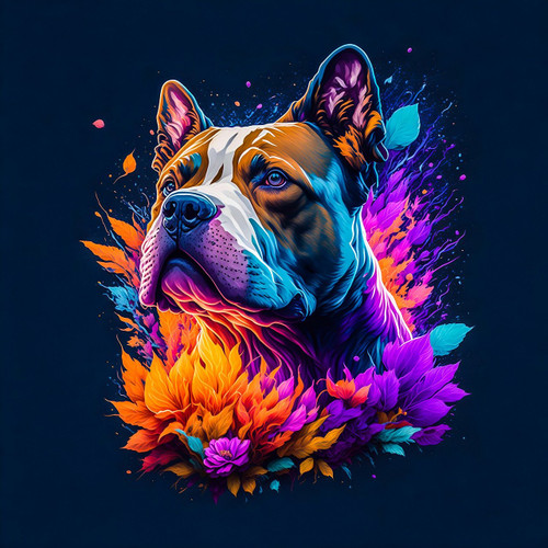 Colorful Dog Art  AI Art Painting