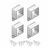 Aluminium 40 x 40mm Brackets for Picket Fencing - 4 Pack - White