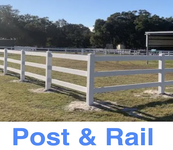 Post and rail pvc fencing