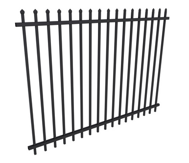Black Security Fence Panel Crimped Spear Top 1 8m High X 2 4m Long Galvanised Steel Powdercoated Black Security Fence Panel Crimped Spear Top 1 8m High X 2 4m Long Galvanised Steel Powdercoated