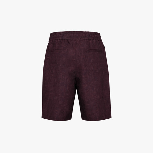 Deep cherry single pleated bermuda shorts