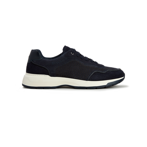 Dark navy perforated sneakers, white sole, "ZILLI" embroidery Dark navy perforated sneakers, white sole, "ZILLI" embroidery