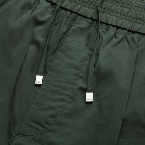  Khaki Bermuda shorts, elasticated waistband