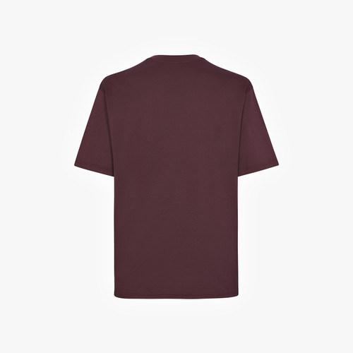 T-shirt cerise profonde, broderie "Flower".