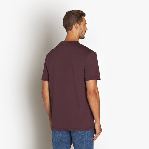 T-shirt cerise profonde, broderie "Flower".