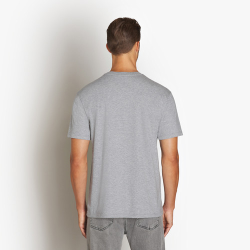 Soft grey T-shirt, "Flower" embroidery
