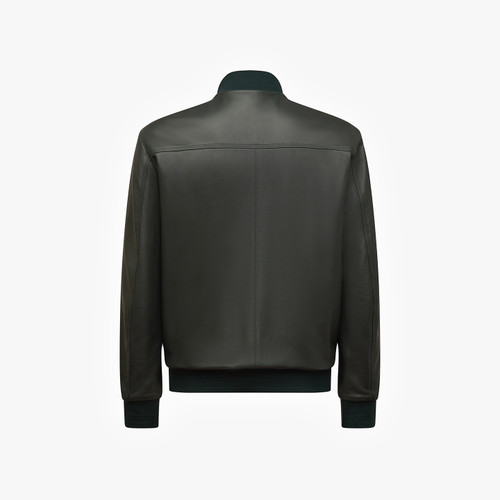 Deep military and blue reversible ROBS bomber jacket