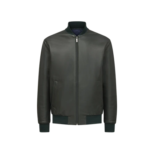 Deep military and blue reversible ROBS bomber jacket