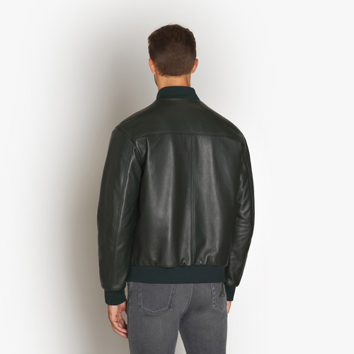 Deep military and blue reversible ROBS bomber jacket