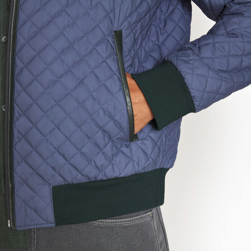 Deep military and blue reversible ROBS bomber jacket