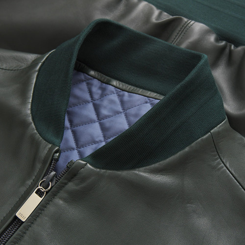 Deep military and blue reversible ROBS bomber jacket