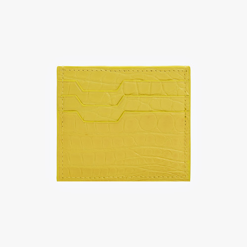 Yellow crocodile leather CC7 credit card holder