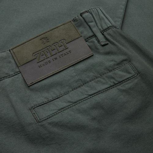 Pantalon kaki "Deep military" avec ceinture semi-élastique