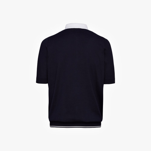 Navy blue zipped polo “ZILLI Golf”