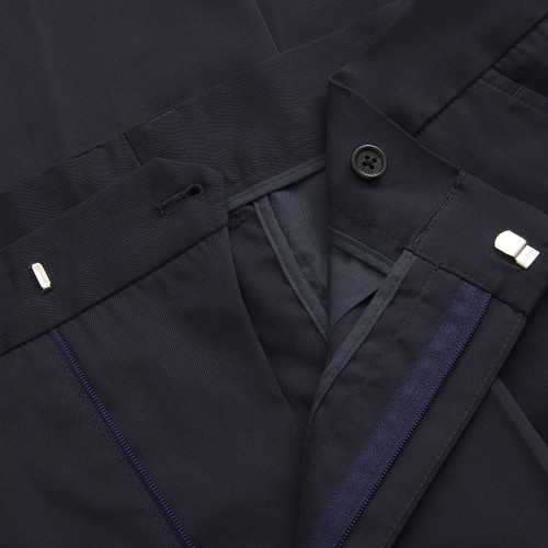 Navy blue clip-on pants