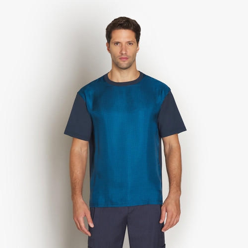T-Shirt bleu marine, col rond, motif "ZILLI Letters".