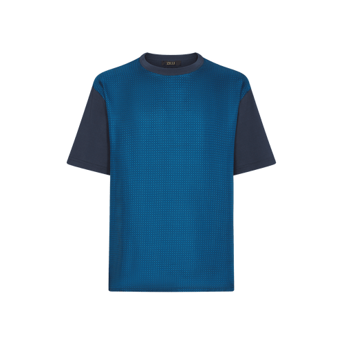 Navy blue T-Shirt, round neck, “ZILLI Letters” design