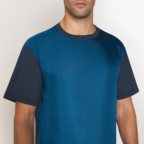 Navy blue T-Shirt, round neck, “ZILLI Letters” design