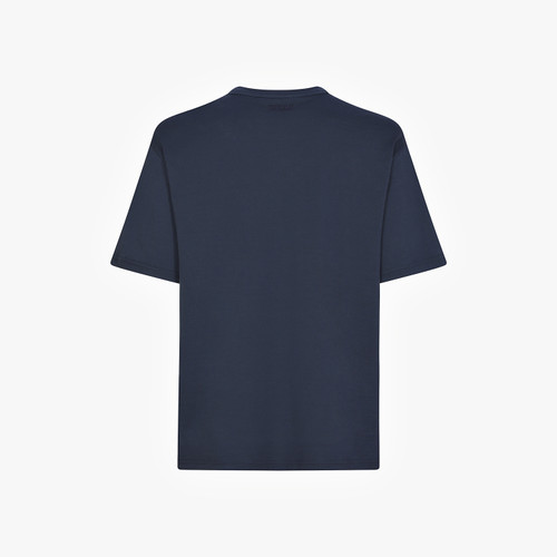 T-Shirt bleu marine, col rond, motif "ZILLI Letters".