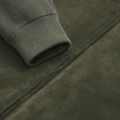 Deep Military zipped cardigan "Triple stitching" 