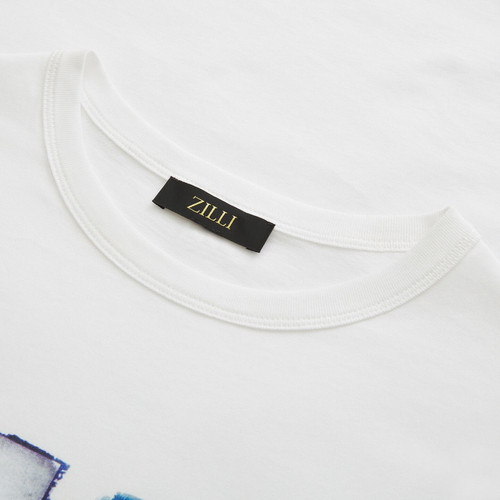 White round-neck T-Shirt, “Fantasy” print