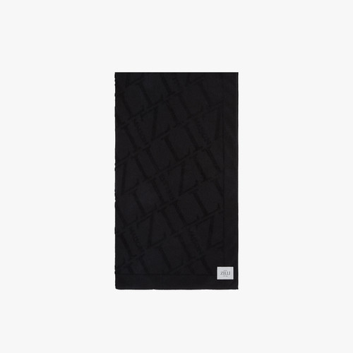 Navy blue beach towel, design "Maison ZILLI EST 1965"