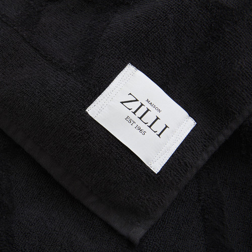 Navy blue beach towel, design "Maison ZILLI EST 1965"