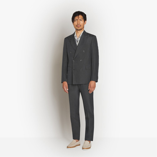 ZILLI COUTURE London military green double-breasted suit, two buttons