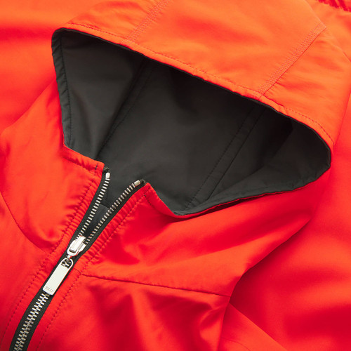 Reversible military green and orange “Fantasy” hooded jacket