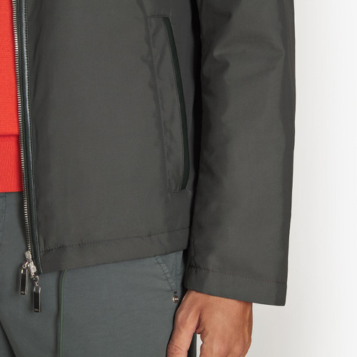 Veste à capuche réversible vert militaire et orange "Fantasy