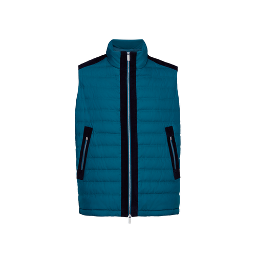 Peacock and black sleeveless down gilet Peacock and black sleeveless down gilet