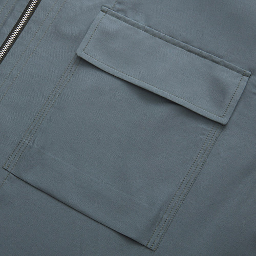 "Aruba" pale khaki zipped shirt 