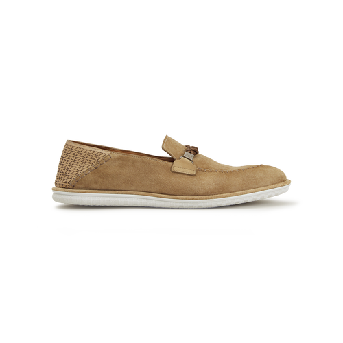 Mocassins "Laser Z" marron clair, semelle extérieure blanche