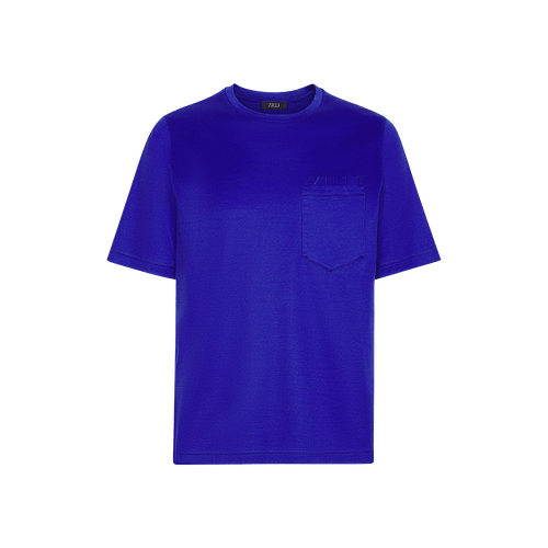 Electric blue round-neck T-shirt