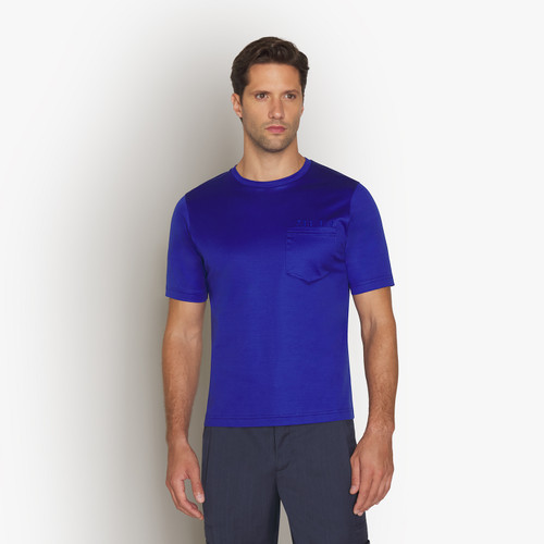 Electric blue round-neck T-shirt